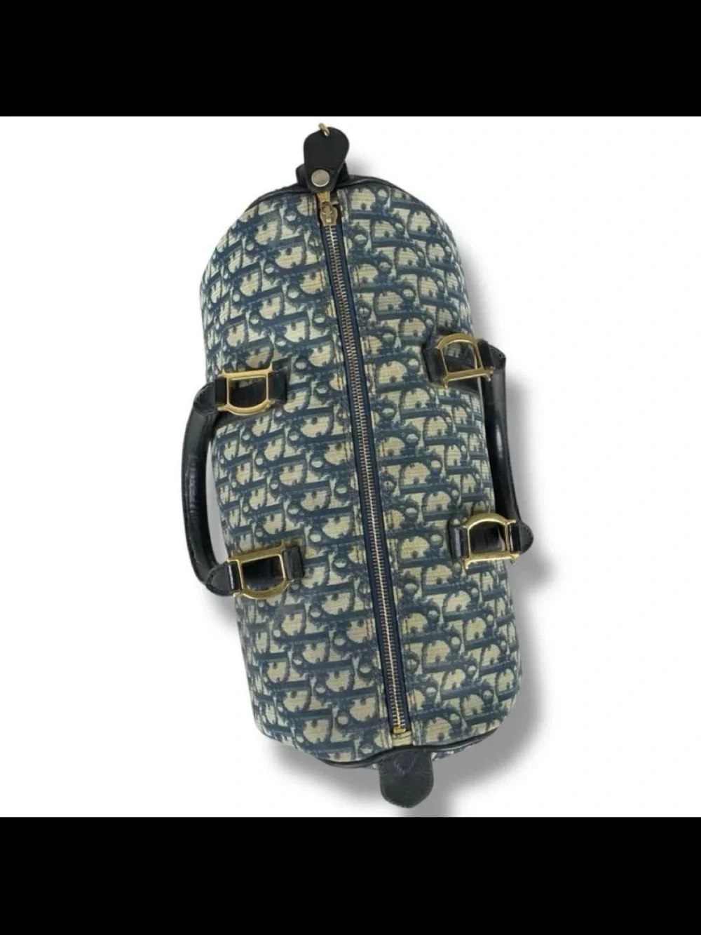 Dior Blue Oblique Canvas Boston Bag
